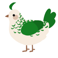 A cream and leaf chicken with a half-lace pattern