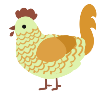 RadioactiveBanana, a apple and orange chicken with a lace pattern
