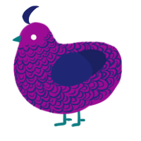 A plum and navy chicken with a double-lace pattern