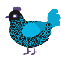 (unnamed), a sable and cerulean chicken with a double-lace pattern