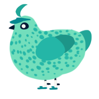 Dappled Lakeside, a mint and turquoise chicken with a speckle pattern