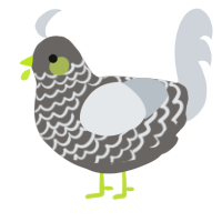 A grey and mist chicken with a lace pattern