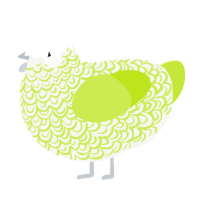 (unnamed), a white and lime chicken with a double-lace pattern
