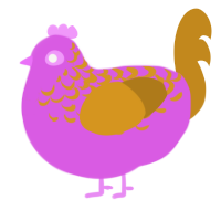 Adoneus, a orchid and ochre chicken with a half-lace pattern