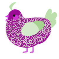 A plum and gluppy chicken with a double-lace pattern
