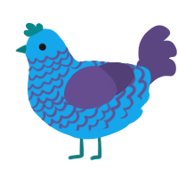 A sky and overcast chicken with a lace pattern