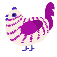 (unnamed), a cream and plum chicken with a bar pattern