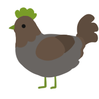 Marsh Yellow, a grey and bark chicken with a head pattern