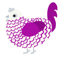 (unnamed), a white and plum chicken with a lace pattern
