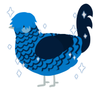 A sapphire and tumblr chicken with a lace pattern