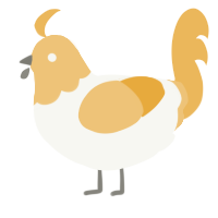A white and honey chicken with a head pattern