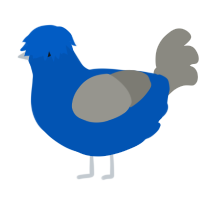 A ultramarine and ash chicken