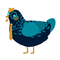 A tumblr and sea chicken with a half-lace pattern