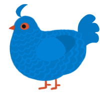 A sapphire chicken with a lace pattern