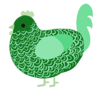gluppy - 4 mods, a leaf and spring chicken with a double-lace pattern