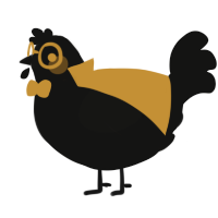 Gild, a black chicken