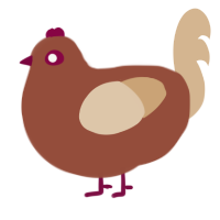 A russet and beige chicken