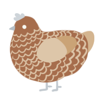 A brown and beige chicken with a lace pattern