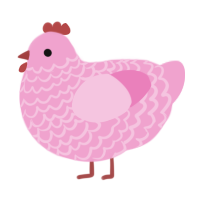 (unnamed), a pink chicken with a lace pattern