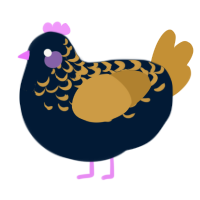 A tumblr and gold chicken with a half-lace pattern