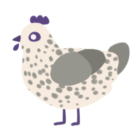 Pestilence, a cream and ash chicken with a speckle pattern