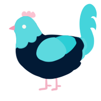 Zofae, a tumblr and aqua chicken with a head pattern