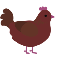 Old Boiler, a red and russet chicken with a neck-speckle pattern