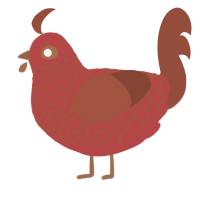 Maple Bark, a red and russet chicken with a lace pattern