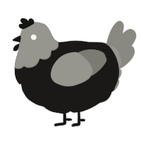 (unnamed), a sable and ash chicken with a head pattern