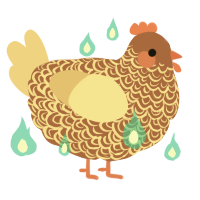 A russet and beige chicken with a double-lace pattern