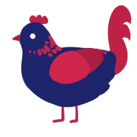 Red Wings, a navy and crimson chicken with a neck-speckle pattern