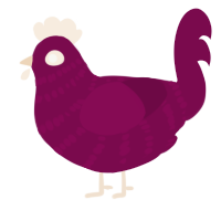 A wine chicken with a bar pattern
