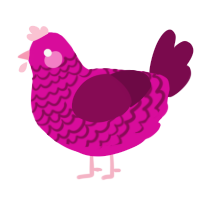 Pitaya, a fuchsia and wine chicken with a lace pattern