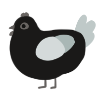 A sable and silver chicken