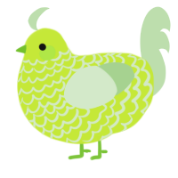 A lime and gluppy chicken with a lace pattern