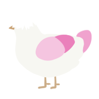 (unnamed), a white and pink chicken