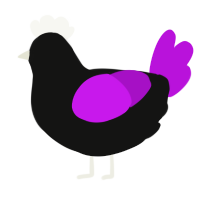 Molière the Mediocre, a black and amethyst chicken