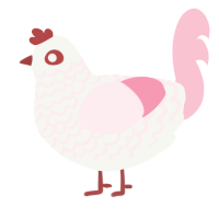 Cake, a white and rose chicken with a lace pattern