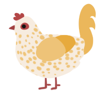 A cream and honey chicken with a speckle pattern