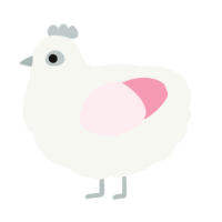 A white and rose chicken