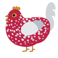 Mush room, a crimson and mist chicken with a speckle pattern
