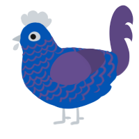 Des - Subject 202, a ultramarine and overcast chicken with a lace pattern