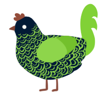 A tumblr and grass chicken with a double-lace pattern