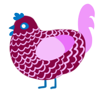 (unnamed), a maroon and lavender chicken with a lace pattern