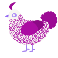 (unnamed), a white and plum chicken with a double-lace pattern