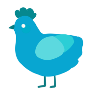 (unnamed), a cerulean and aqua chicken