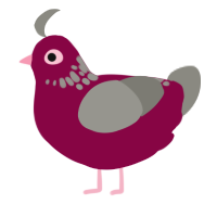 Speck, a maroon and ash chicken with a neck-speckle pattern