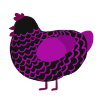 (unnamed), a black and plum chicken with a lace pattern