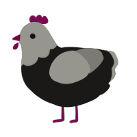 A sable and ash chicken with a head pattern