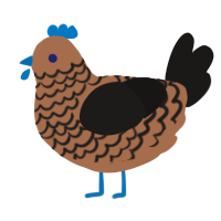 Poet, a brown and sable chicken with a lace pattern